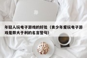 年轻人玩电子游戏的好处（青少年爱玩电子游戏是弊大于利的名言警句）