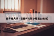 世界杯大球（世界杯大球小球怎么玩法）