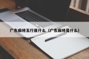 广东麻将五行属什么（广东麻将是什么）