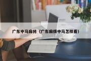 广东中马麻将（广东麻烦中马怎样看）