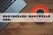 微信电子游戏怎么弄的（微信电子游戏怎么弄的视频）